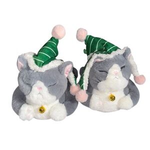 Aerie Christmas cat slippers size S 5/6